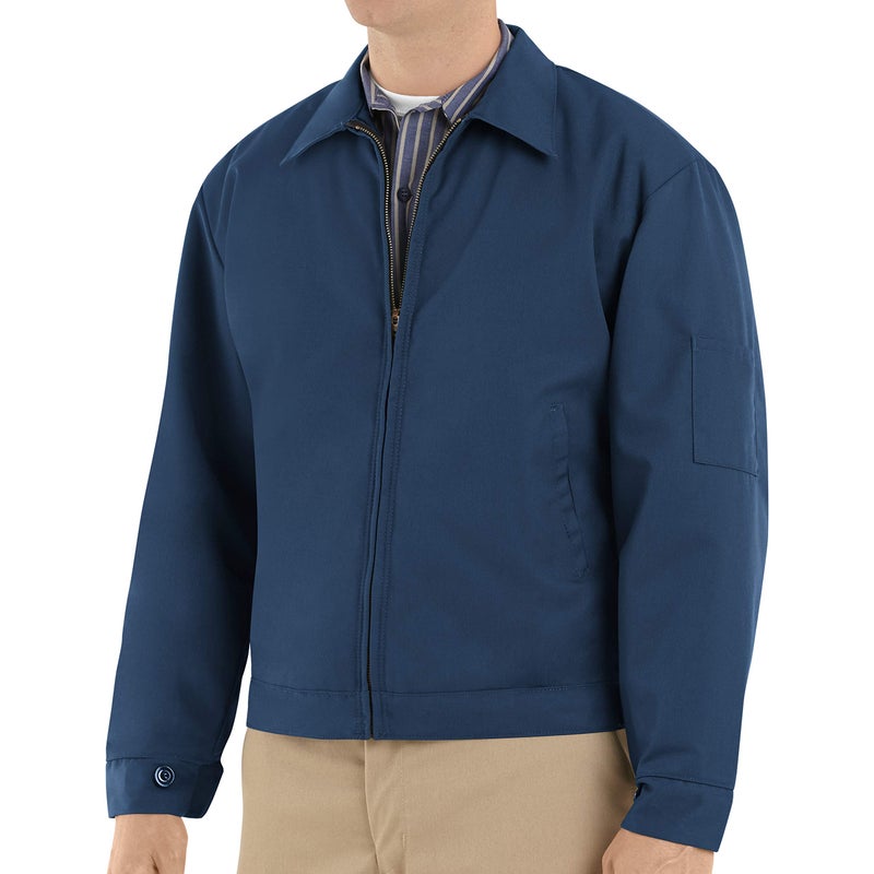 Red Kap Men's Slash Pocket Quilt-Lined Jacket, Navy, Large - Image 1